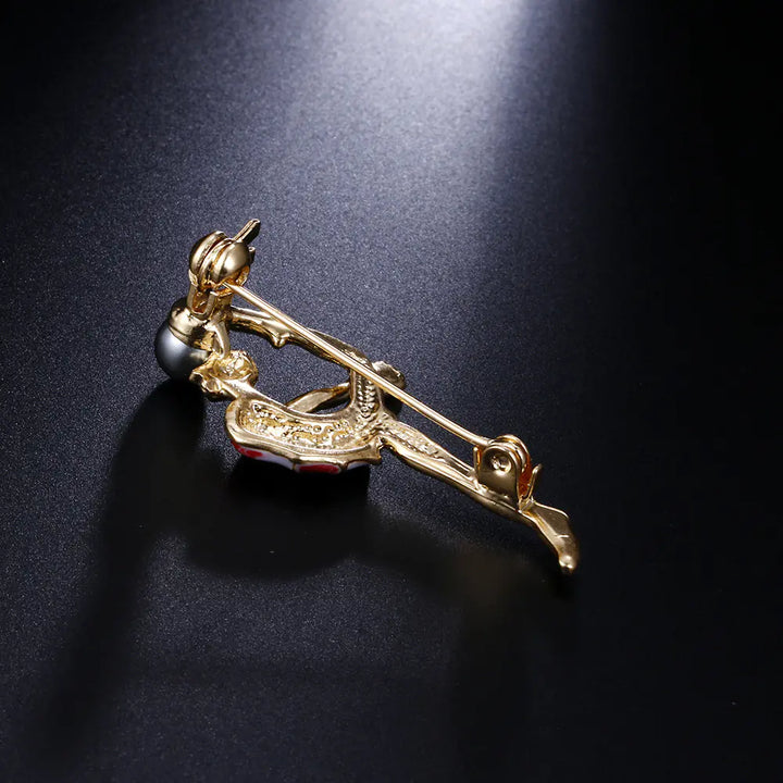 New European Style Brooch with Pearl for Gymnastics