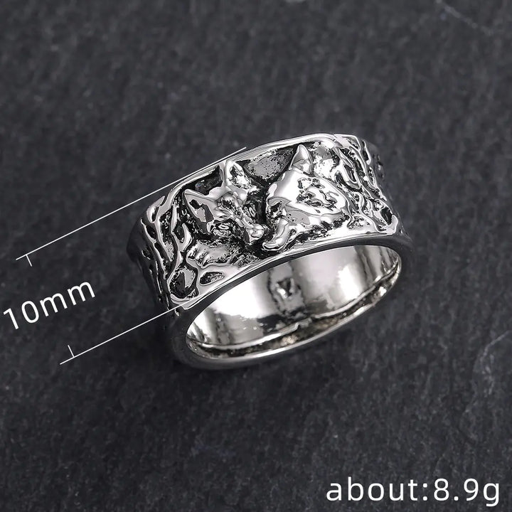 Vintage Wolf Pattern Alloy Ring for Men and Women