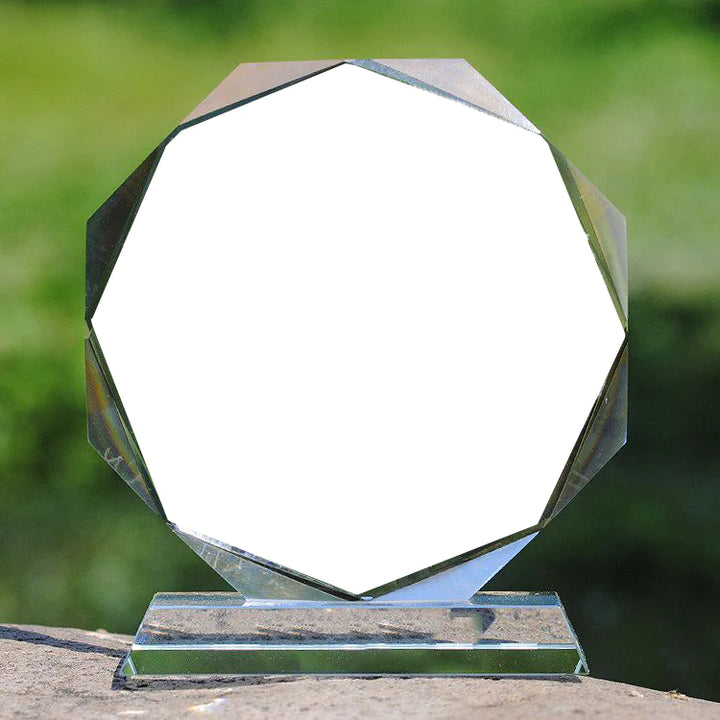 Custom Crystal Photo Display Stand with Personalization