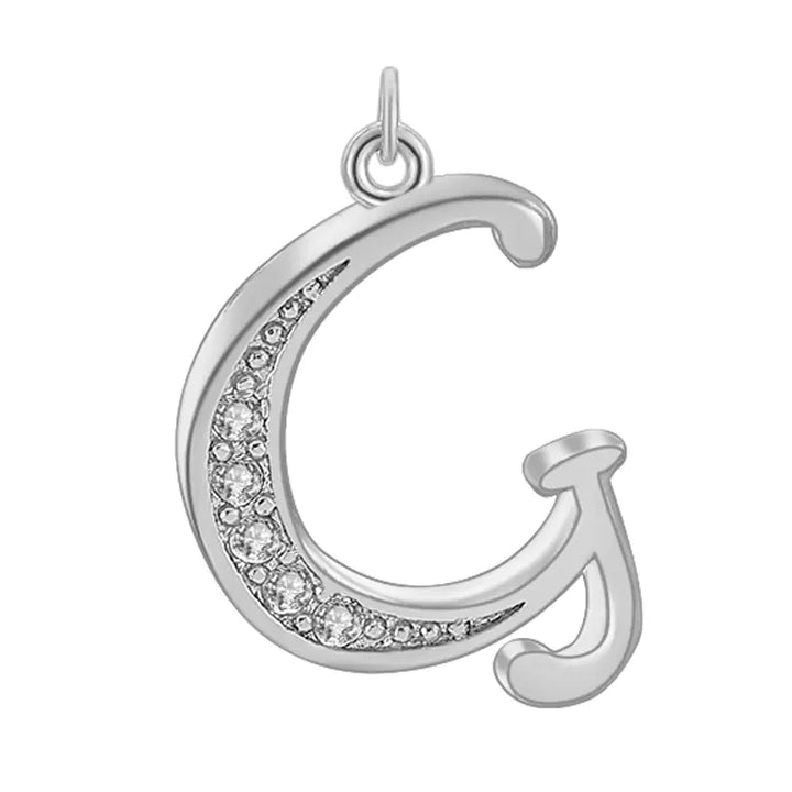 Diamond-Embedded Capital 26 English Letter Pendant Set