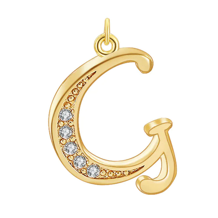 Diamond-Embedded Capital 26 English Letter Pendant Set