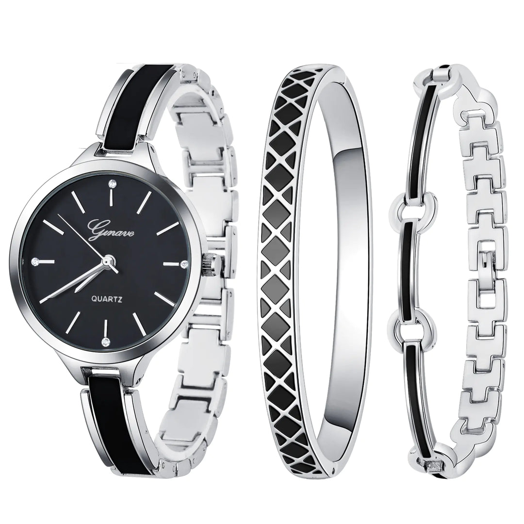 Fashionable Women's Quartz Watch and Bracelet Set