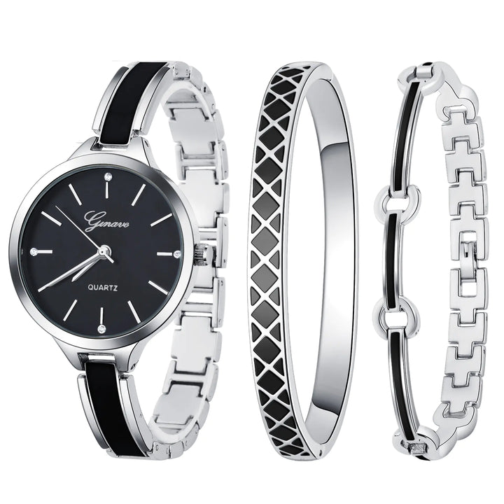 Fashionable Women's Quartz Watch and Bracelet Set