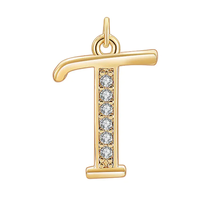 Diamond-Embedded Capital 26 English Letter Pendant Set