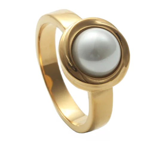 Fashion Titanium Steel Natural Stone Women's Ring