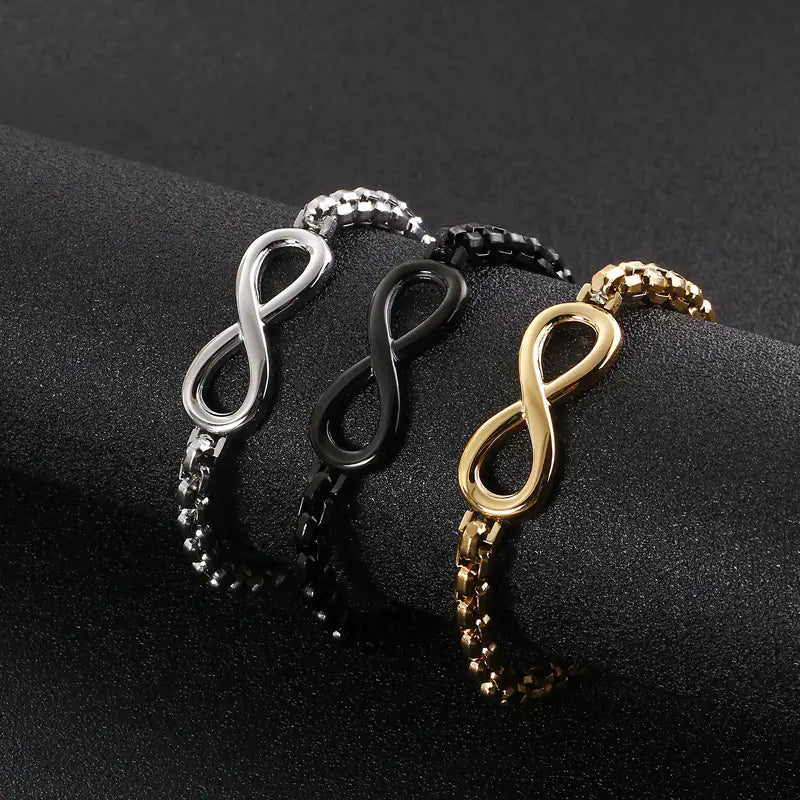 Men's Simple Stainless Steel Infinite 8 Chain Bracelet