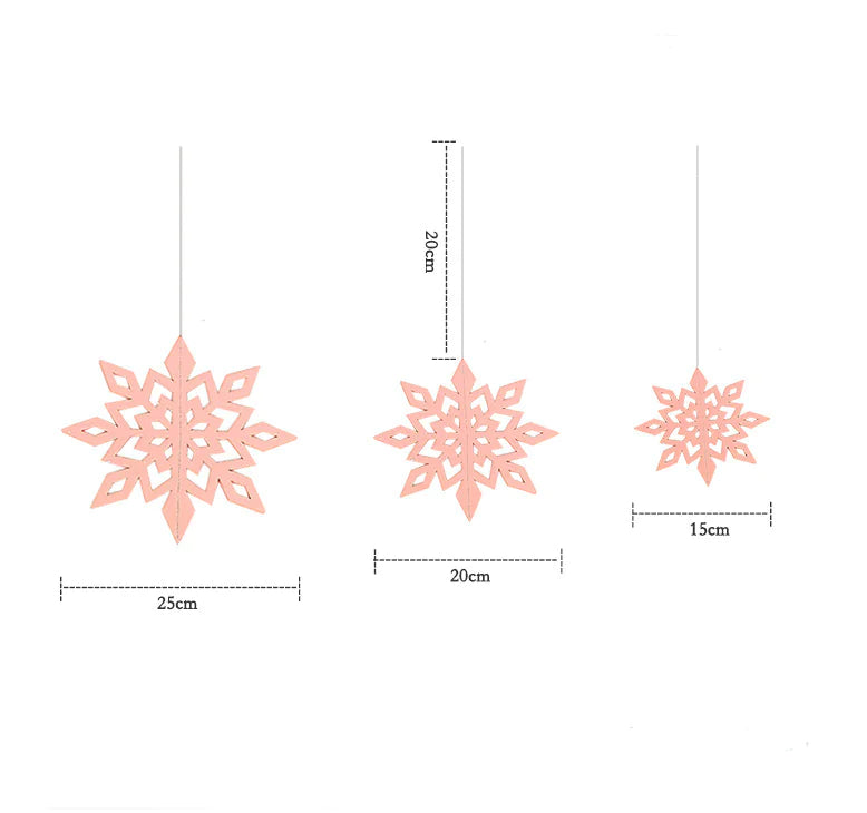 3D Snowflake Decorations for Winter Christmas Events