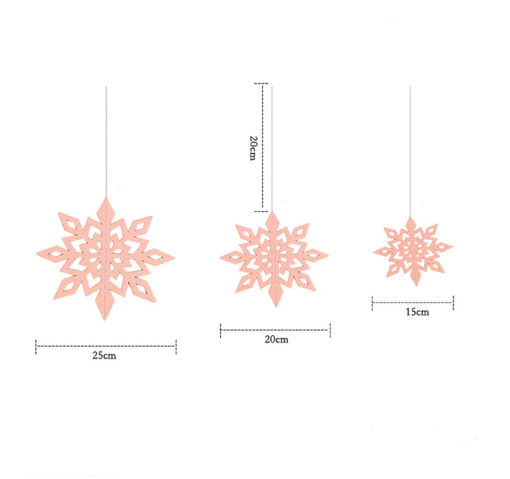 3D Snowflake Decorations for Winter Christmas Events