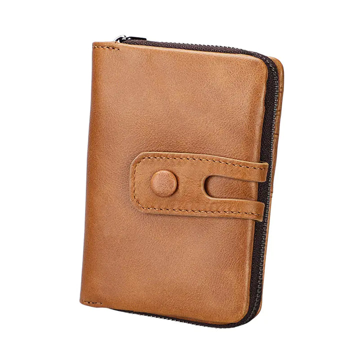 Women's Leather Zipper Short Wallet and Money Bag