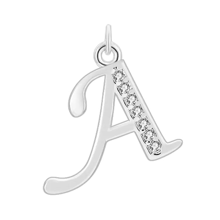 Diamond-Embedded Capital 26 English Letter Pendant Set