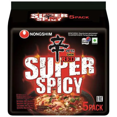 Nongshim Super Spicy Noodles come in a 5-pack variety, with each pack containing 600g of noodles. Made with a complex blend of natural spices, these noodles are sure to spice up your dish. They cook quickly, making them an ideal choice for busy nights. Enjoy an intense and flavorful meal with Nongshim Super Spicy Noodles.