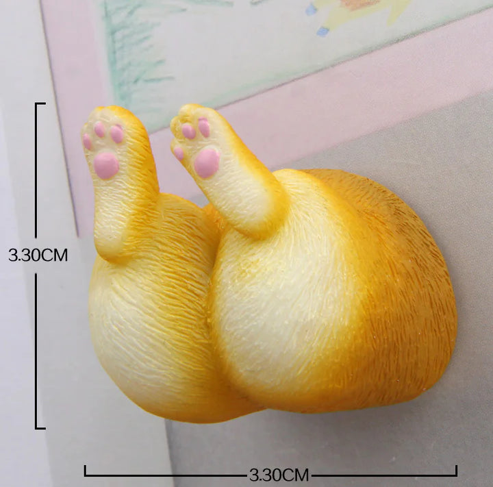 Corgi Butt Magnet and Refrigerator Sticker Set