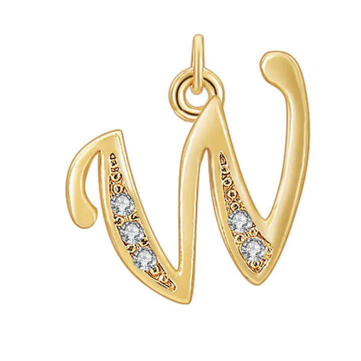 Diamond-Embedded Capital 26 English Letter Pendant Set