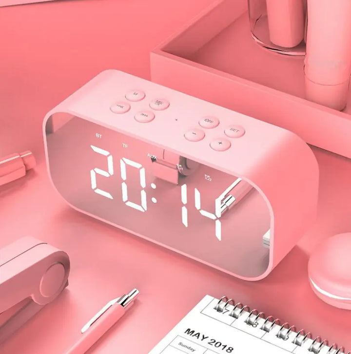 Digital Clock with Bluetooth Speaker and Multifunctional Design