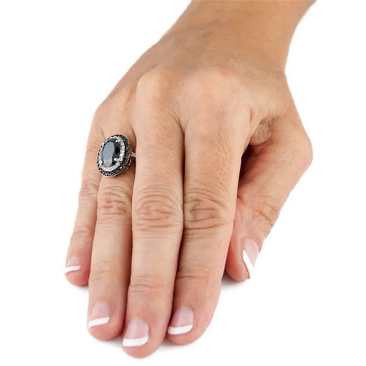 Stylish Black Zircon Ring for Women