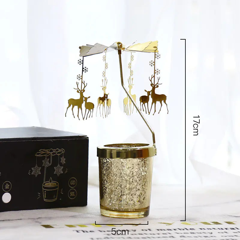 European Style Rotating Candle Holder for Modern Dining