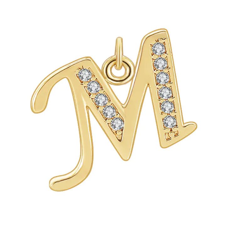 Diamond-Embedded Capital 26 English Letter Pendant Set