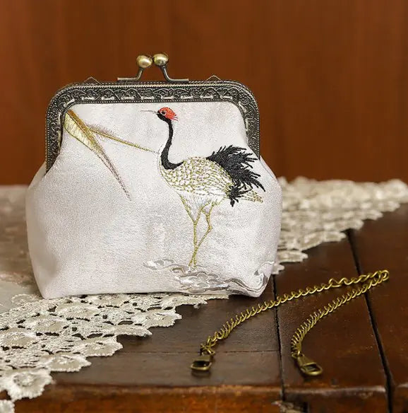 DIY Embroidery Coin Purse Kit with Chain Strap