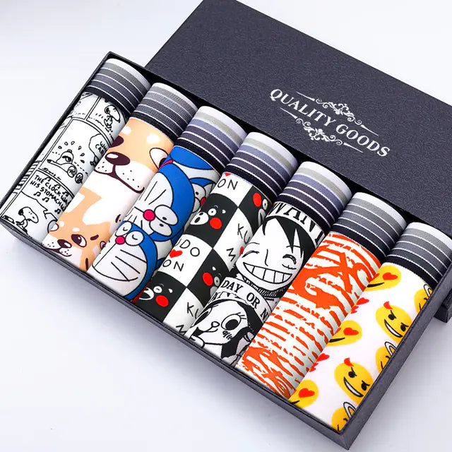Comfortable Breathable Stretch Cartoon Men's Boxer Shorts