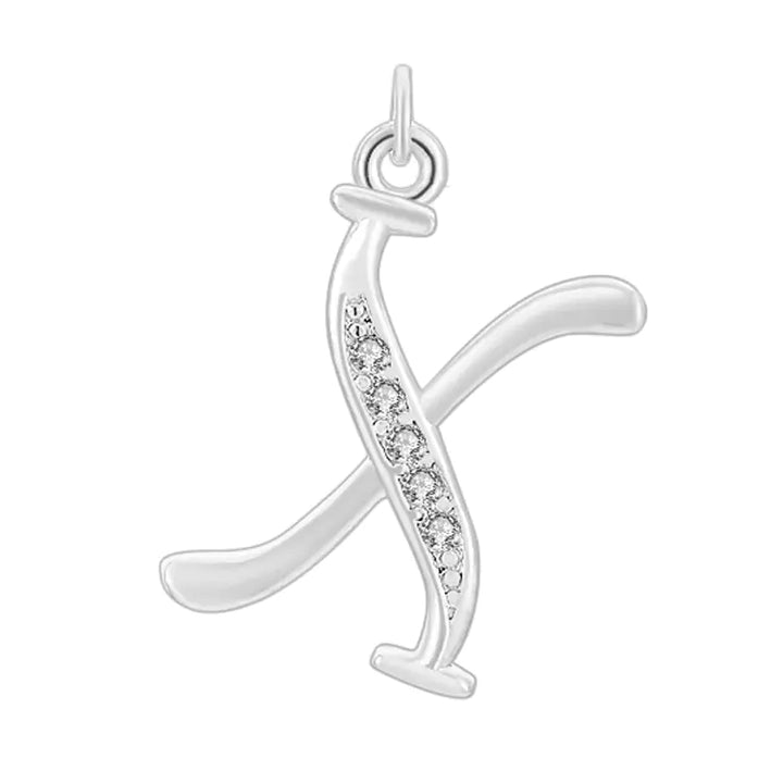 Diamond-Embedded Capital 26 English Letter Pendant Set