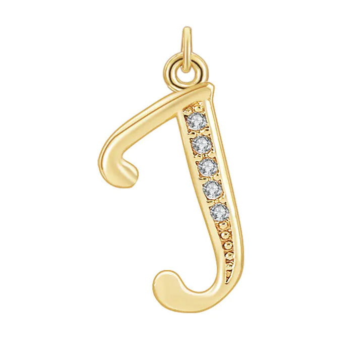 Diamond-Embedded Capital 26 English Letter Pendant Set