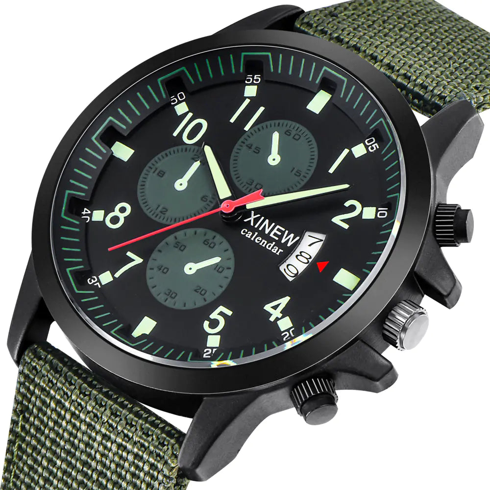 Men's Fashion Nylon Band Military Sports Watch
