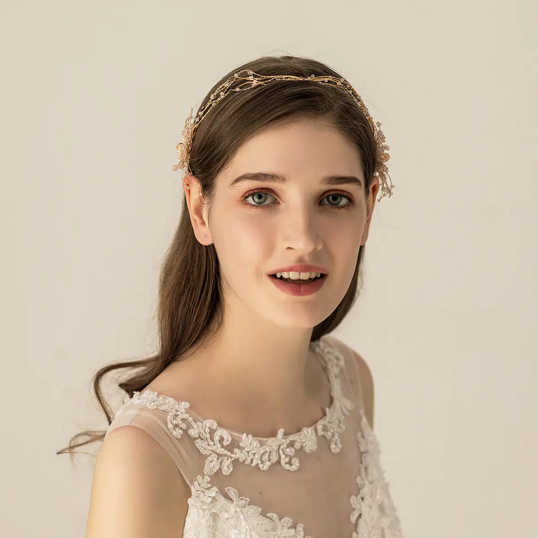 Unique Handmade Colorful Porcelain Bead Bridal Headband
