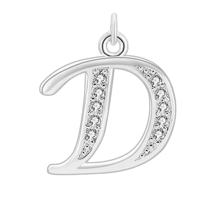 Diamond-Embedded Capital 26 English Letter Pendant Set