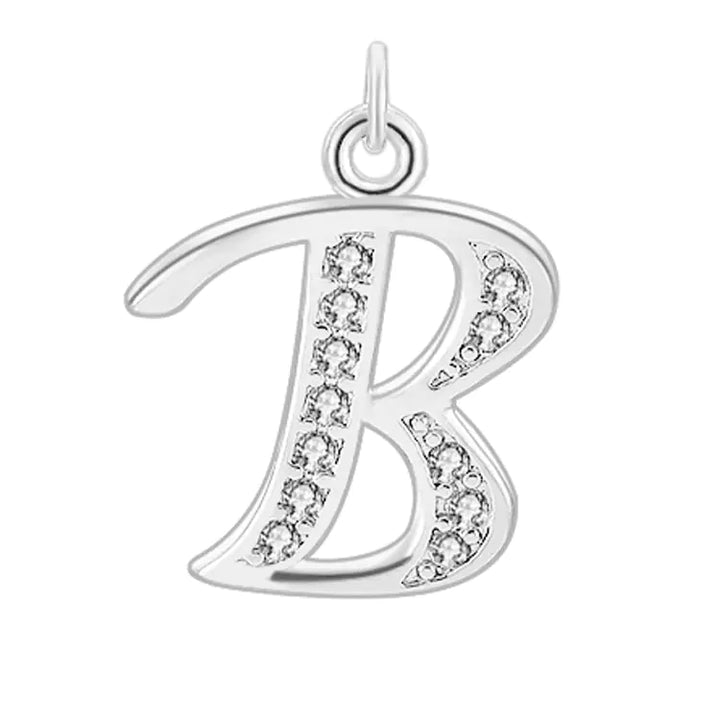 Diamond-Embedded Capital 26 English Letter Pendant Set