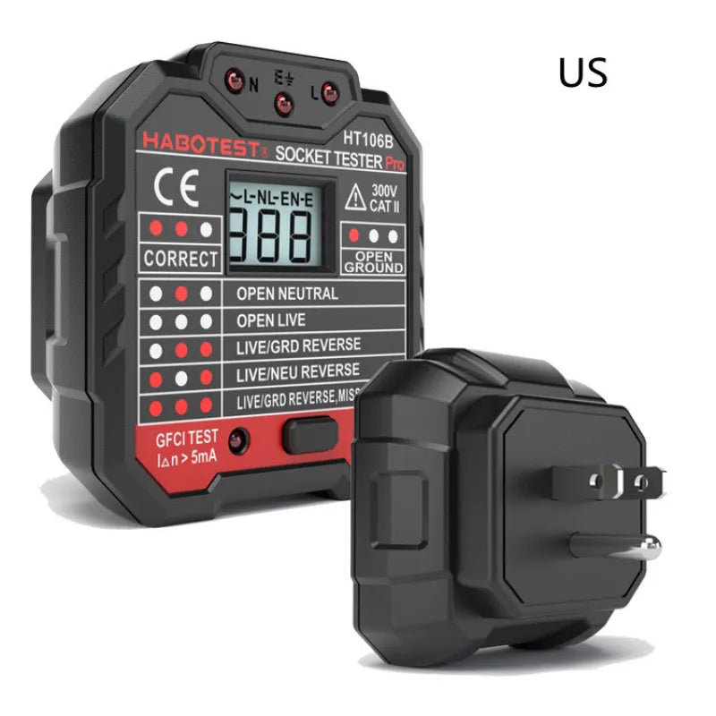 Digital Display Socket Safety Tester Leakage Switch Detection