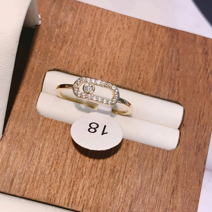 European Style Simple Micro-Inlaid Zircon Ring