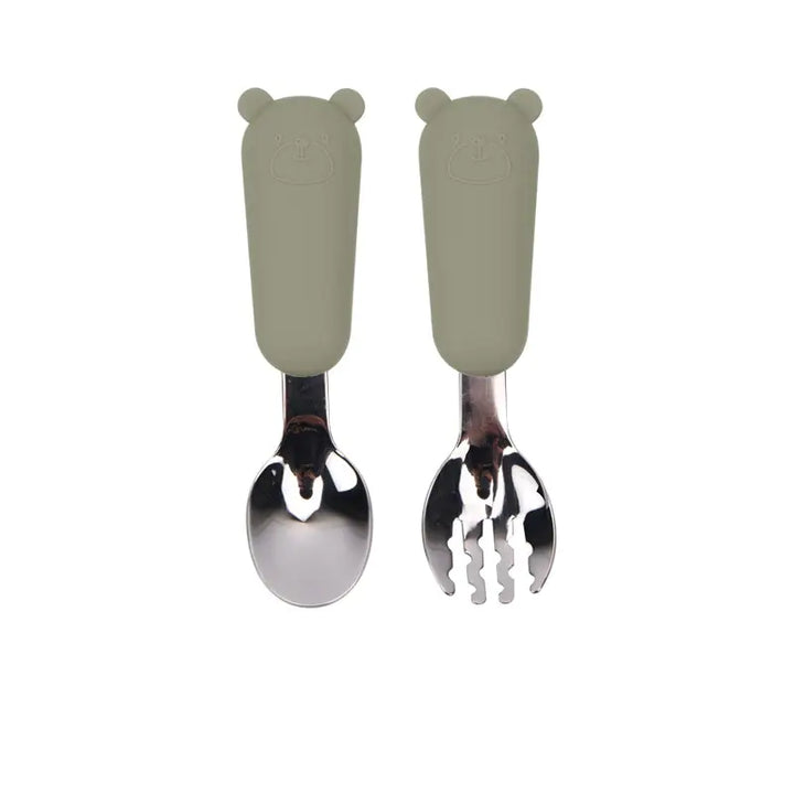 Cartoon Bear Silicone Spoon for Kids' Tableware