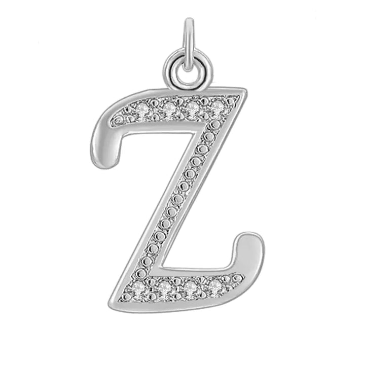 Diamond-Embedded Capital 26 English Letter Pendant Set