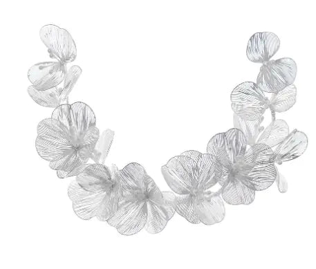 Korean Style Gold Petal Headband with Pearl Accents