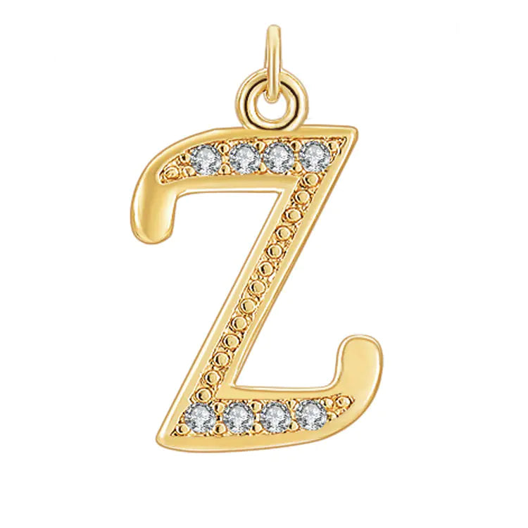 Diamond-Embedded Capital 26 English Letter Pendant Set