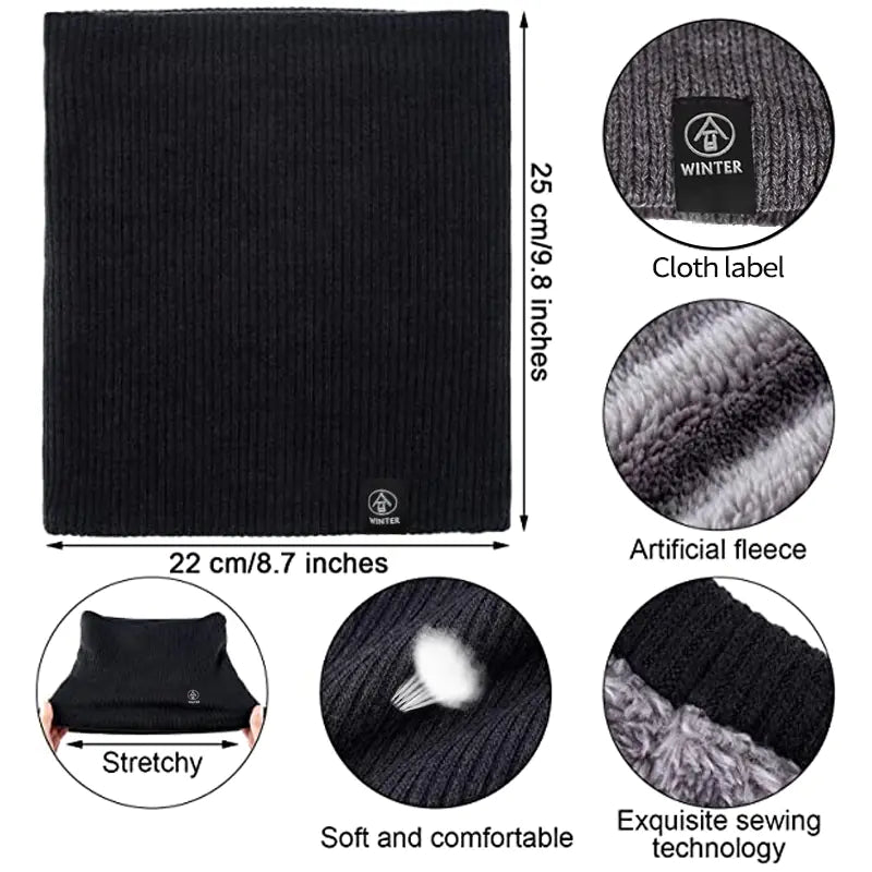 Unisex Thick Knit Wool Scarf