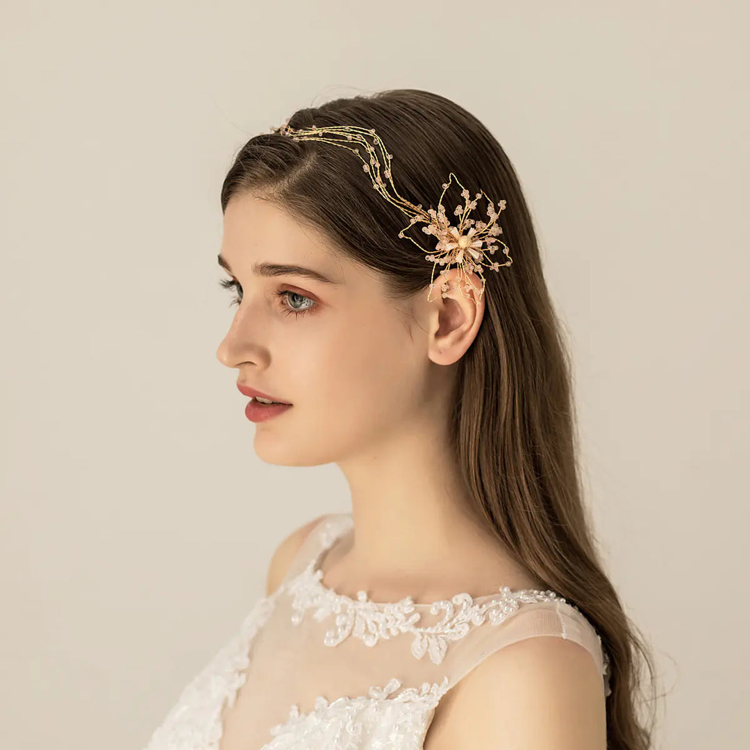 Unique Handmade Colorful Porcelain Bead Bridal Headband