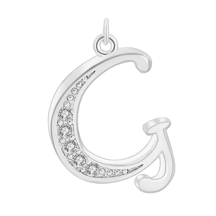 Diamond-Embedded Capital 26 English Letter Pendant Set