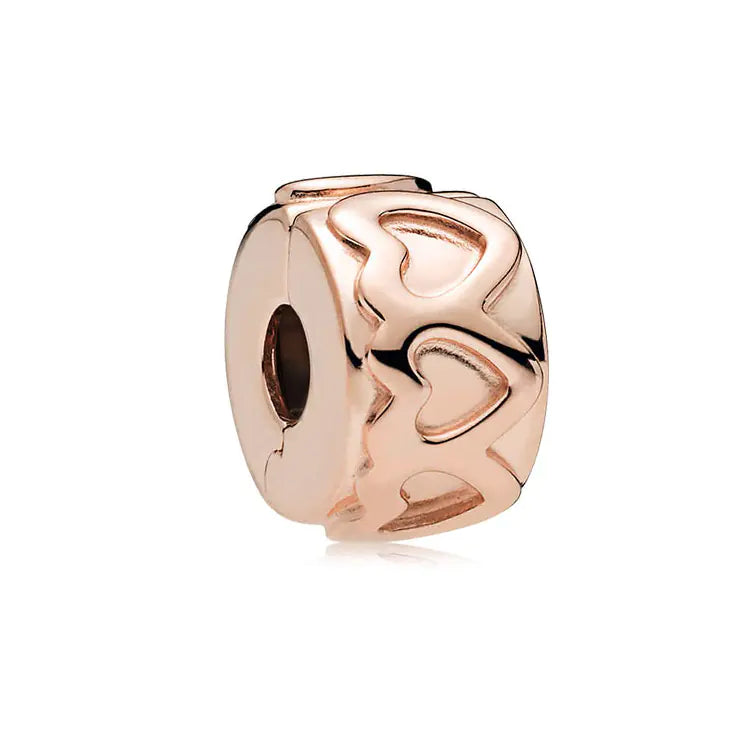 S925 Silver Rose Gold Sparkling Silicone Clip DIY Beads