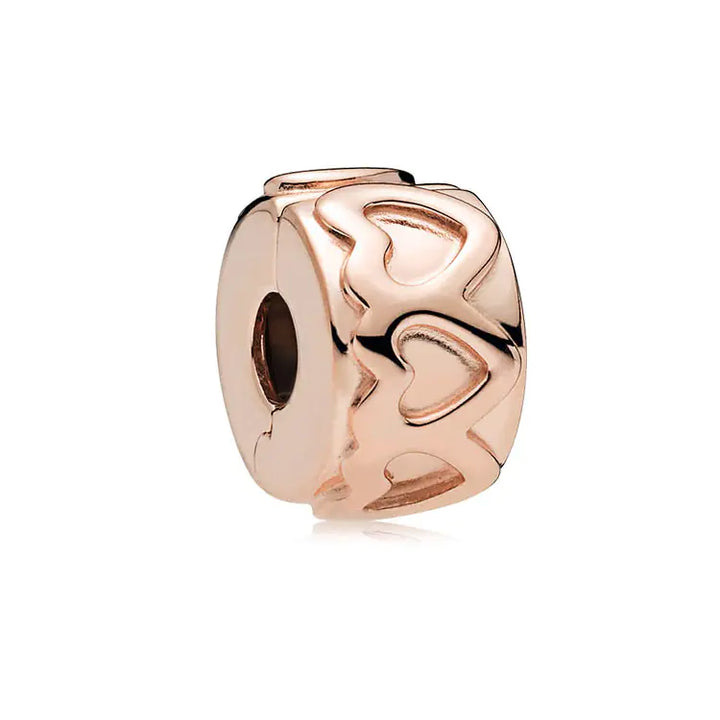 S925 Silver Rose Gold Sparkling Silicone Clip DIY Beads