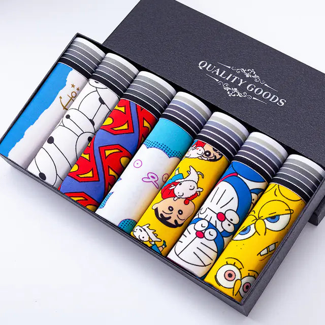 Comfortable Breathable Stretch Cartoon Men's Boxer Shorts