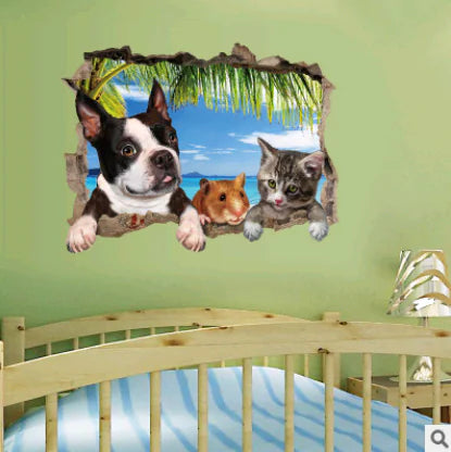 3D Animal Landscape Wall Stickers for Home Decor