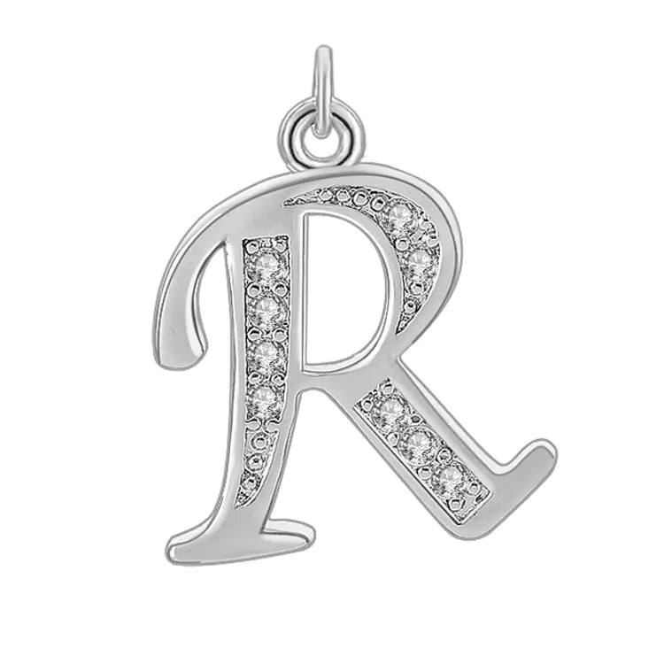 Diamond-Embedded Capital 26 English Letter Pendant Set