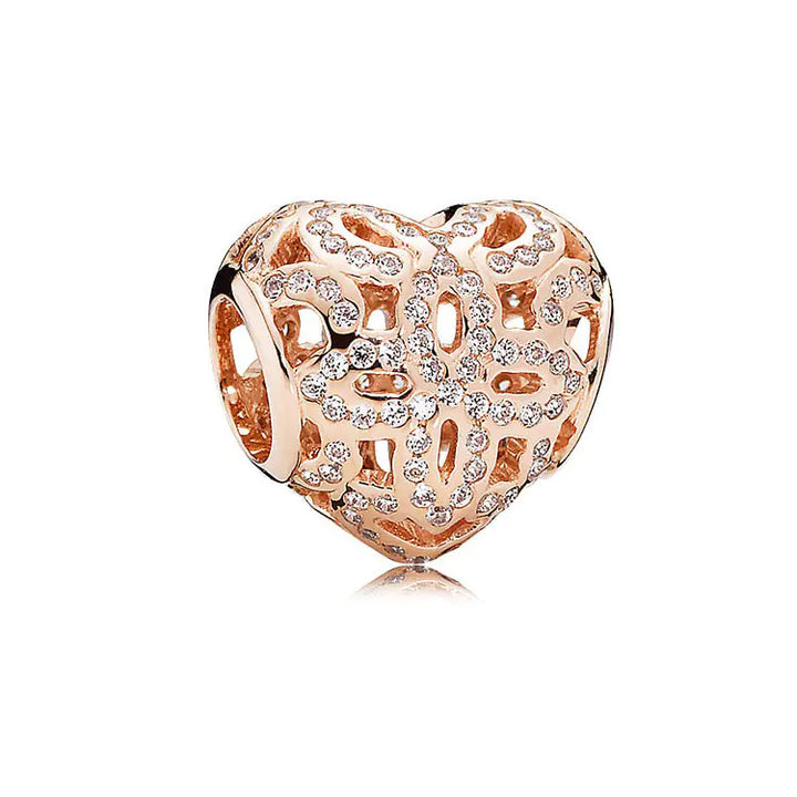 S925 Silver Rose Gold Sparkling Silicone Clip DIY Beads