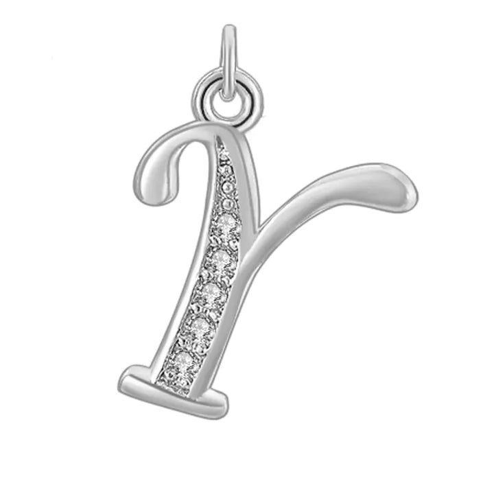 Diamond-Embedded Capital 26 English Letter Pendant Set