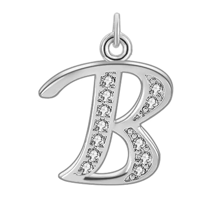 Diamond-Embedded Capital 26 English Letter Pendant Set