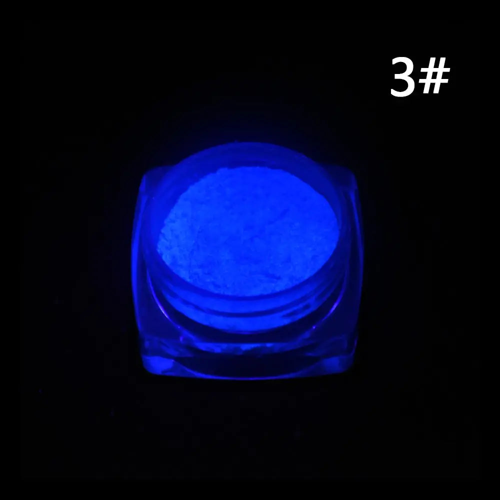 Glow-in-the-Dark Nail Powder - 10 Bright Colors