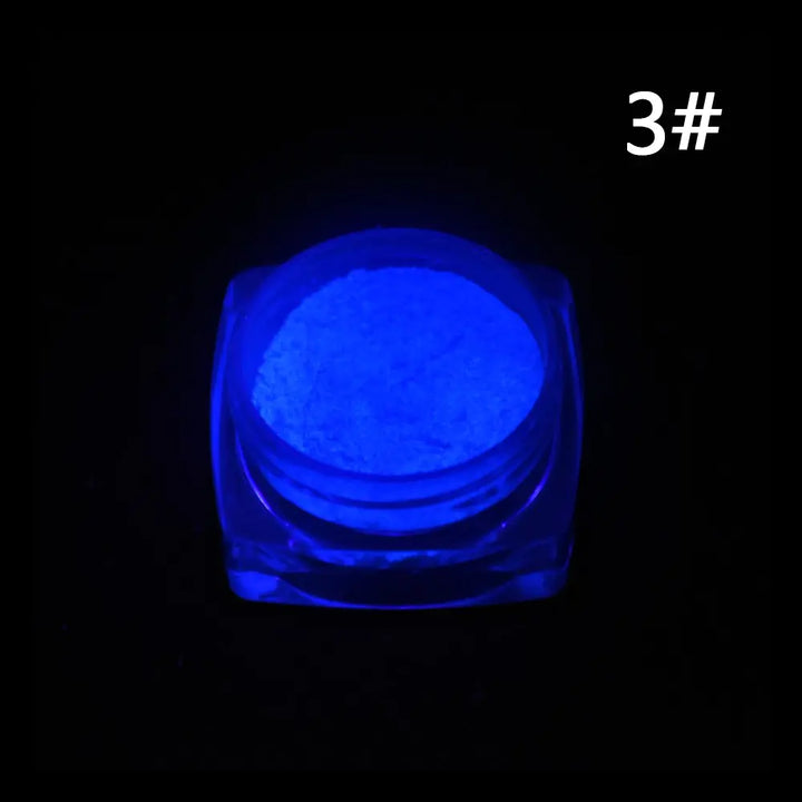 Glow-in-the-Dark Nail Powder - 10 Bright Colors