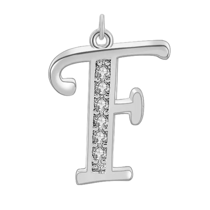 Diamond-Embedded Capital 26 English Letter Pendant Set