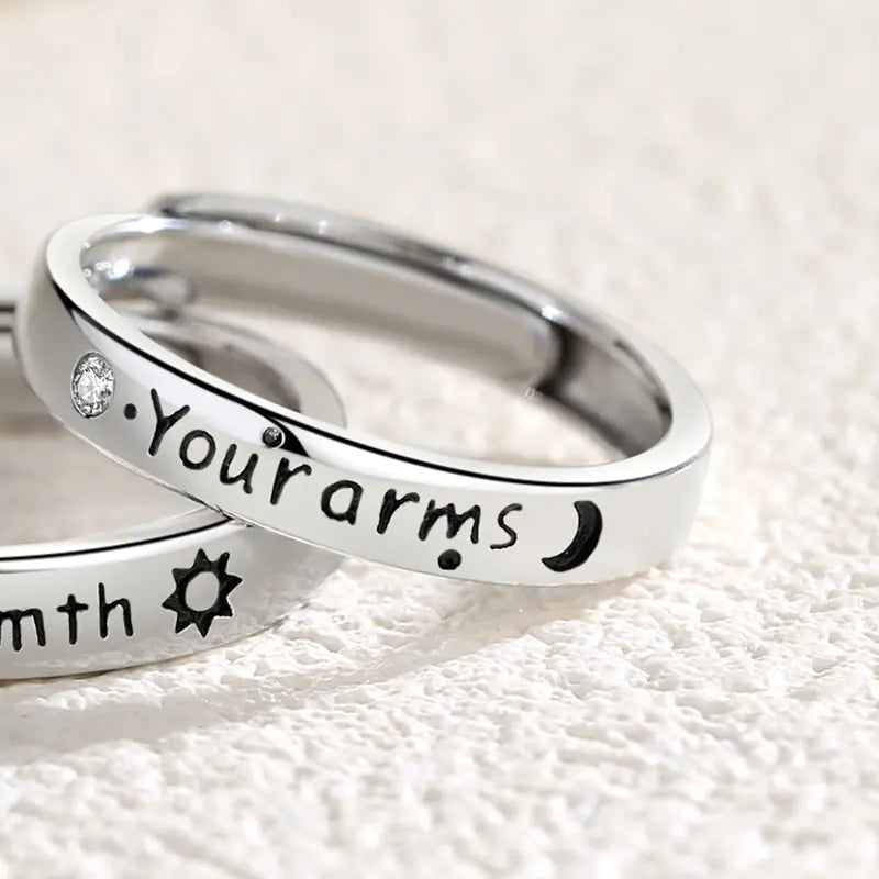 Sterling Silver Simple Monogrammed Couple's Ring